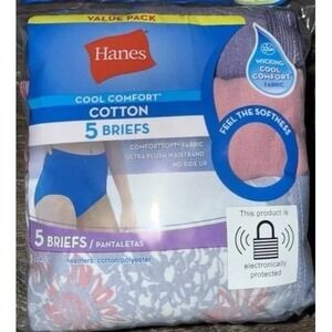 Hanes Womens SZ 11/4X  Cool Comfort Cotton Briefs 5 Pack High Rise Panties